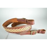 Curea piele gravura + impletitura